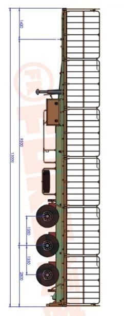 Semi-remorque porte bétail, FK35-1301G